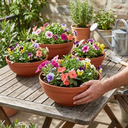 R-kulho muovia, terrakottaa, Ø 13 cm - 19 cm, 10 kpl | Floristik24.fi