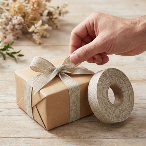 kohteita Koristenauha Nature Basic pellavanauha eri värejä 25mm 20m