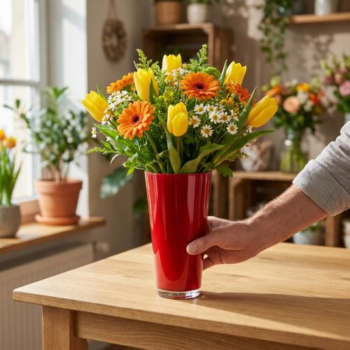 kohteita Maljakko “Fizzy” Ø13,5cm K20cm punainen 1 kpl