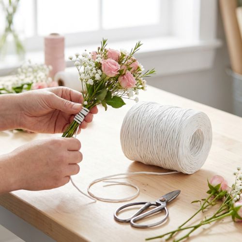 Paperilanka valkoinen paperikäärintälanka 0,4mm 205m | Floristik24.fi