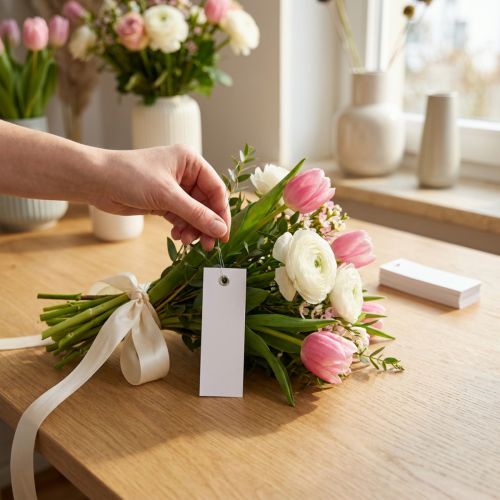 Ripustettavat etiketit valkoiset 20mm x 80mm 250 kpl | Floristik24.fi