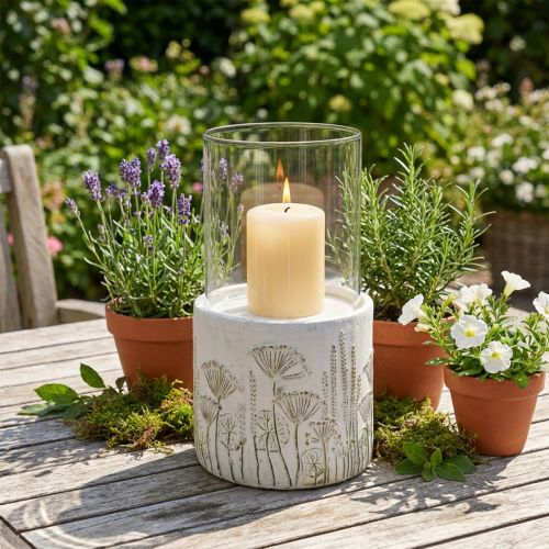 Kynttilänjalkalyhty lasi pohjalla Ø17cm H32cm | Floristik24.fi