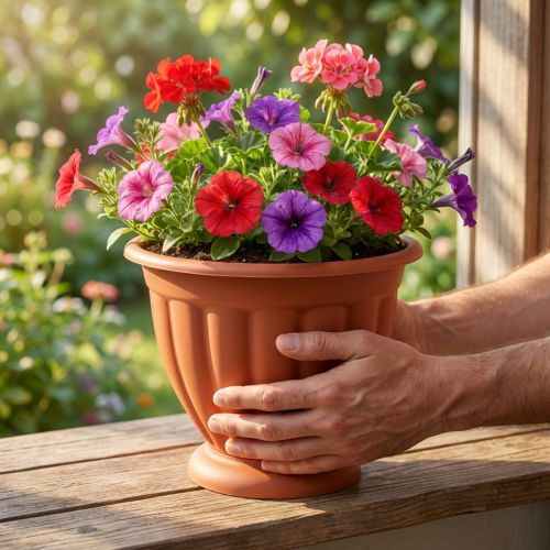 kohteita Ruukku pohjalla Ø21cm, korkeus 18cm