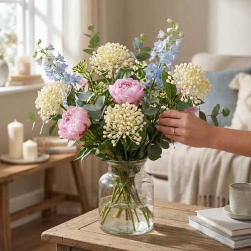 Hortensian alkuunsa oksa 55cm kerma 6kpl | Floristik24.fi