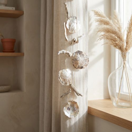 kohteita Capiz Garland Mother of Pearl Shell Garland Driftwood L106cm