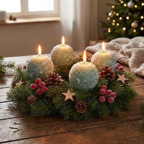 kohteita 4 vihreän pallokynttilän setti 8 cm glitter lumipallo joulukoristeet adventtikynttilät