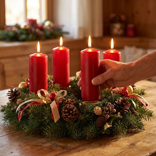 Pilarikynttilät punaiset Adventtikynttilät vanhat punaiset 200/50mm 24kpl | Floristik24.fi