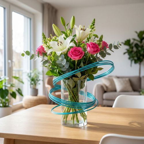Alumiinilanka 2mm turkoosi 3m | Floristik24.fi