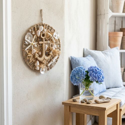 kohteita Merellinen seinäkoristelu Tee-se-itse-laatikon koristerenkaat ankkurikuoret Ø38cm