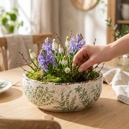 Maalaistyylinen kulho ainutlaatuisella kuviolla, 20 cm | Floristik24.fi