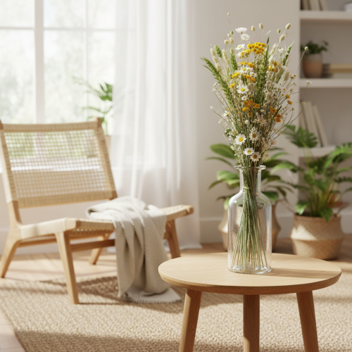 kohteita Kuivakukkakimppu, elegantti kuivakukkakimppu olohuoneeseen, 50cm
