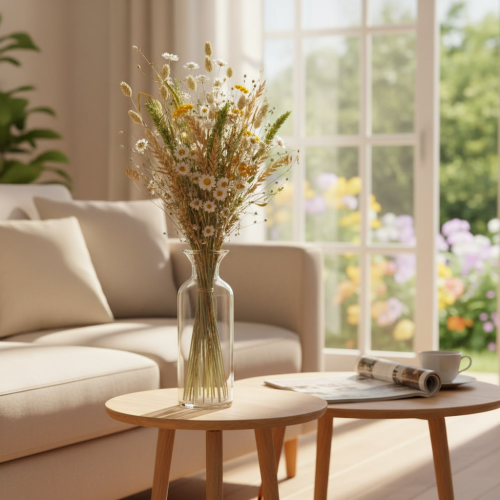 kohteita Kuivakukkakimppu, elegantti kuivakukkakimppu olohuoneeseen, 50cm