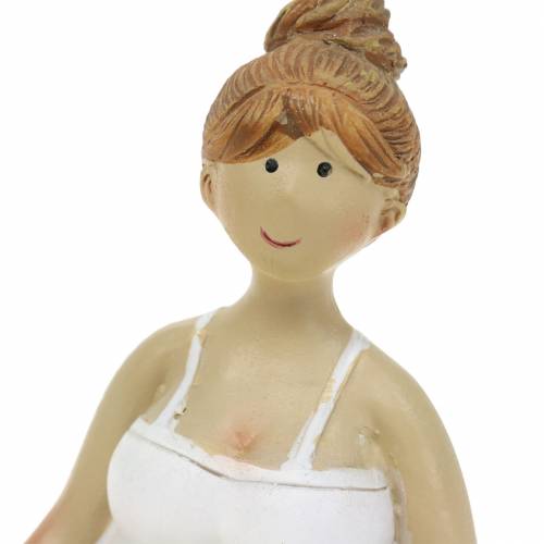 Floristik24 Jooga Lady koristelu kuva 11cm 2kpl Valkoinen