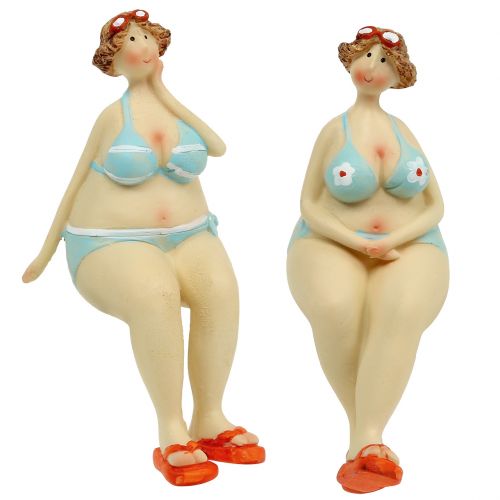 Floristik24 Naiset, joissa on bikini-reunajakkara kesäkoriste 15cm 2kpl