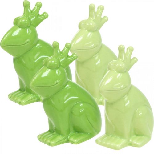 Keraaminen sammakkokoristefiguuri, sammakkoprinssi kesäkoristeet 10,5×5,5×7cm 4kpl