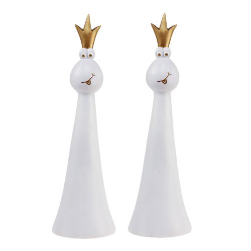 Floristik24 Sammakkoprinssi koristelu Sammakkokoristefiguuri Valkokulta K19,5cm 2kpl