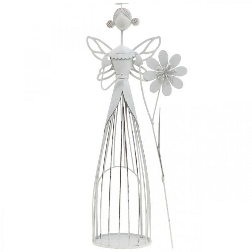 Floristik24 Kevätkoriste, kukkakeiju, metallinen lyhty, kukkakeiju kukkineen 34,5cm