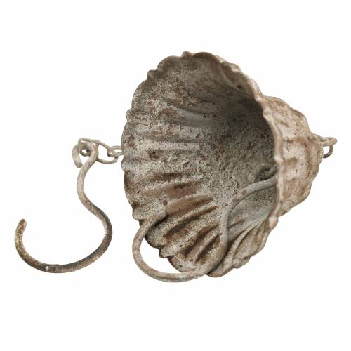 Floristik24 Metallinen kello koukkujen ripustamiseen, antiikki, ruostumattomasta teräksestä valmistettu ritilä Ø8.5cm H11cm