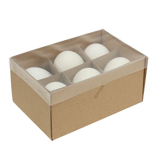 Floristik24 Hanhenmunat valkoiset 7cm - 8cm 6kpl