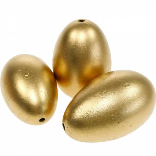 Floristik24 Hanhenmunat Golden Blown Eggs Pääsiäiskoristeet 12kpl