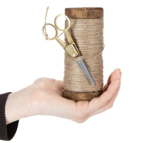 kohteita Lankarulla koristesaksilla Ø6,5 cm, korkeus 15 cm, 2 kpl, vintage-tyyli