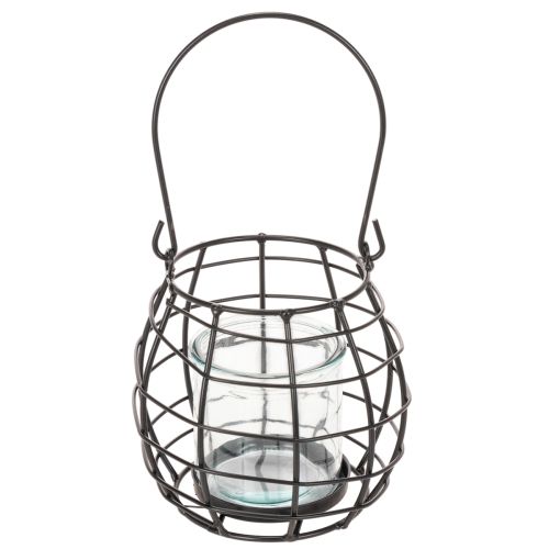 Puutarhalyhty, mustaa metallia tuulivalolla, Ø14cm, korkeus 12,5cm | Floristik24.fi