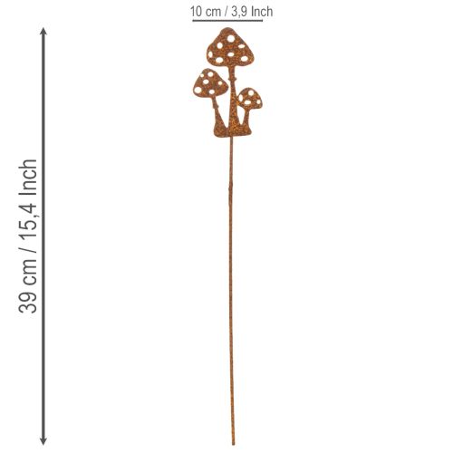 Puutarhakeppi, säänkestävää terästä, kärpässienen koristekeppi, 10 cm, 6 kpl | Floristik24.fi