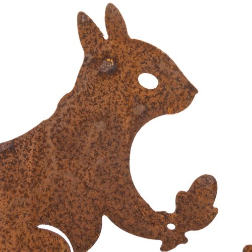 Puutarhakeppi orava oksalla, kulunutta metallia, 42 cm korkea, 3 kpl | Floristik24.fi