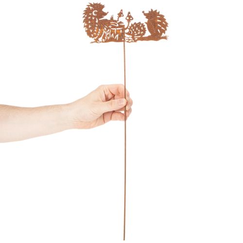 Puutarhakeppi siiliaiheinen ruostekoriste kesäksi ja syksyksi 53cm | Floristik24.fi