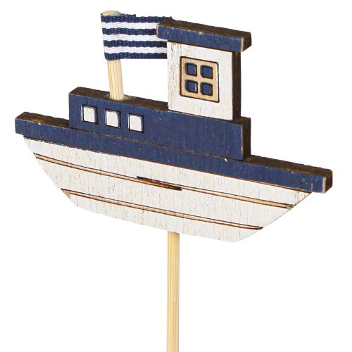 kohteita Garden Stake Maritime Puiset varvastossut Vene Sininen Valkoinen 8cm 12 kpl