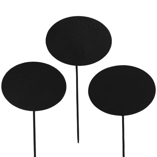 Puutarhapuukyltit soikea musta 19cm 12kpl