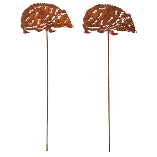 kohteita Garden Stake Hedgehog Metal Rust Autumn 15x8cm 4 kpl
