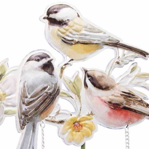 Puutarhapiiput metallilintuja, kukkakiila puutarhaan 84cm