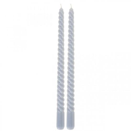 Kierretyt kynttilät vaaleansiniset kartiomaiset kynttilät Ø2,2cm K30cm 2kpl