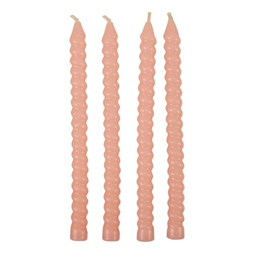 Floristik24 Kierretyt kynttilät spiraalikynttilät vaaleanpunainen Ø1,4cm K18cm 4kpl