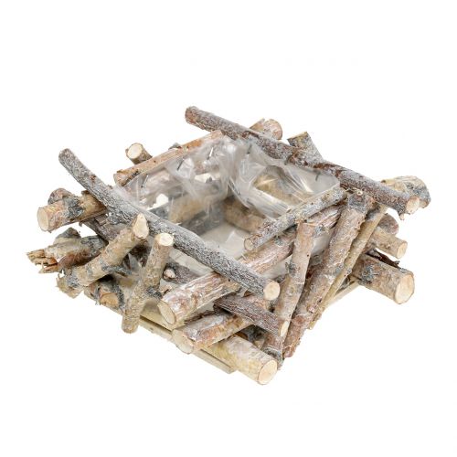 Floristik24 Koivun oksat valkoisena pesty 23cm x 23cm K10cm