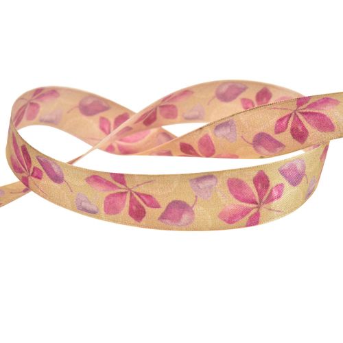 Lahjanauha purppura syyslehtiä deco nauha syksy 25mm 20m