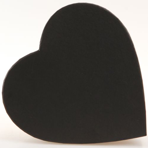 Floristik24 Lahjarasia sydän musta paperirasia 18×18cm K10cm 2kpl
