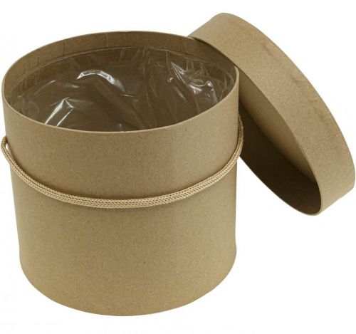Lahjarasia pyöreä kukkalaatikko beige Ø12.5/14.5/16.5cm 3 kpl setti