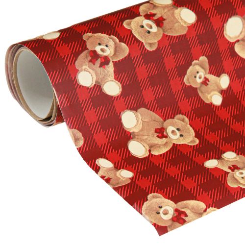 Käärepaperi syntymäpäivänalle punainen ruudullinen 70x200cm