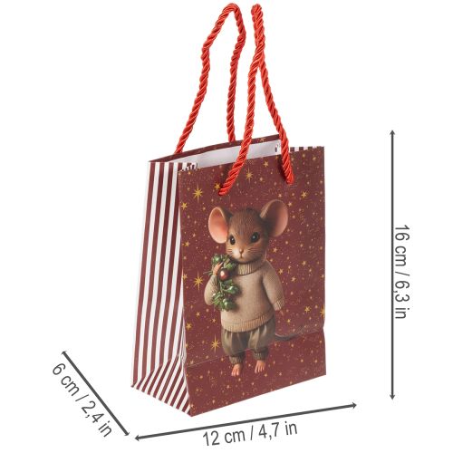Joululahjakassi hiiriaiheella, 16 cm, 2 kpl | Floristik24.fi