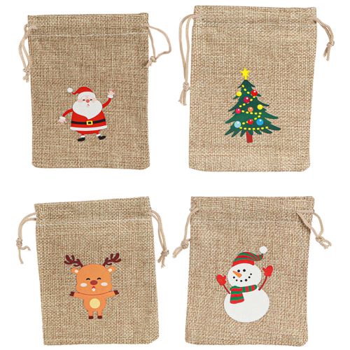 kohteita Lahjakassi Joulujuuttipussi luonnollinen 10×13cm 8kpl