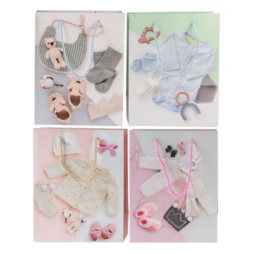 Floristik24 Lahjakassit vauvan lahjakassit syntymä 23×18cm 12kpl