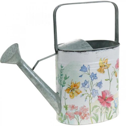 Koristeellinen kastelukannu metalli, metallinen kannu kukkia vintage L35cm K31cm