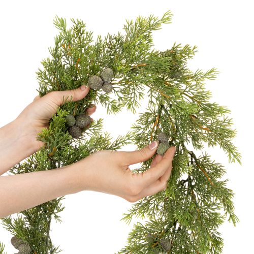 Keinotekoinen sypressiköynnös käpyillä, 180 cm, pöydälle ja ovelle | Floristik24.fi