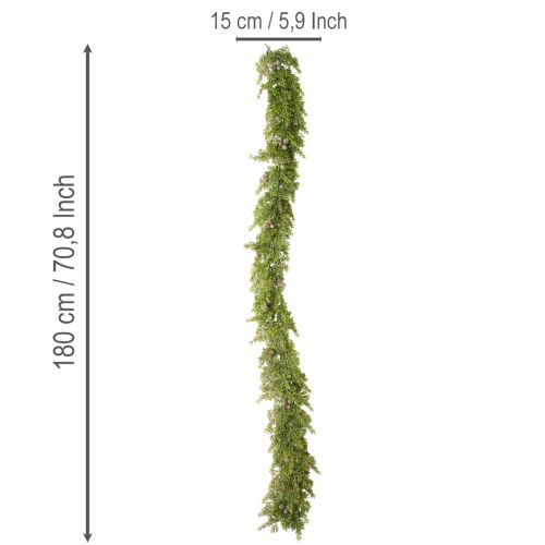 Keinotekoinen sypressiköynnös käpyillä, 180 cm, pöydälle ja ovelle | Floristik24.fi