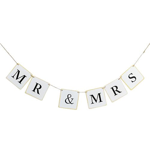 Floristik24 Garland &quot;Mr &amp; Mrs&quot; 85cm valkoinen 1p