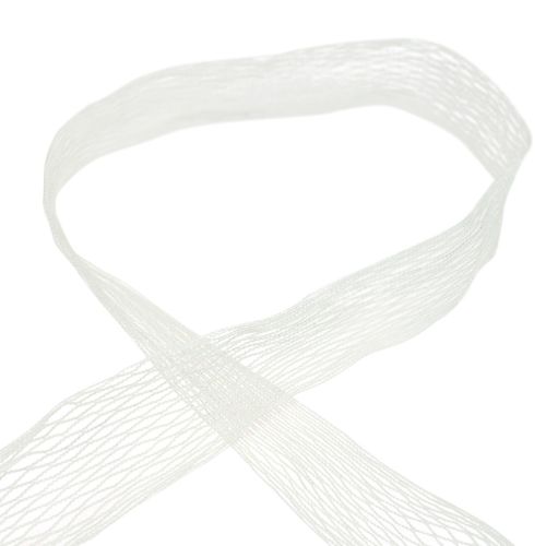 Floristik24 Verkkoteippi, ristikkoteippi, koristeteippi, valkoinen, lankavahvistettu, 50 mm, 10 m