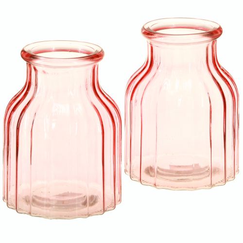 kohteita Lasi kukkamaljakko retro pinkki sävytetty Ø11cm K14.5cm 2kpl