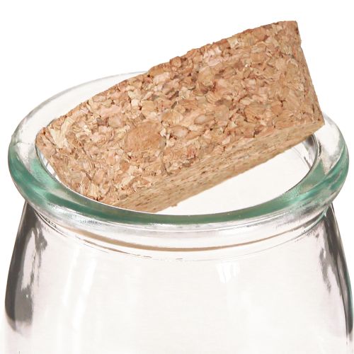 kohteita Lasikoriste korkki Vintage Clear Natural Ø7cm K8cm 6 kpl